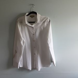 White cotton shirt w/trim